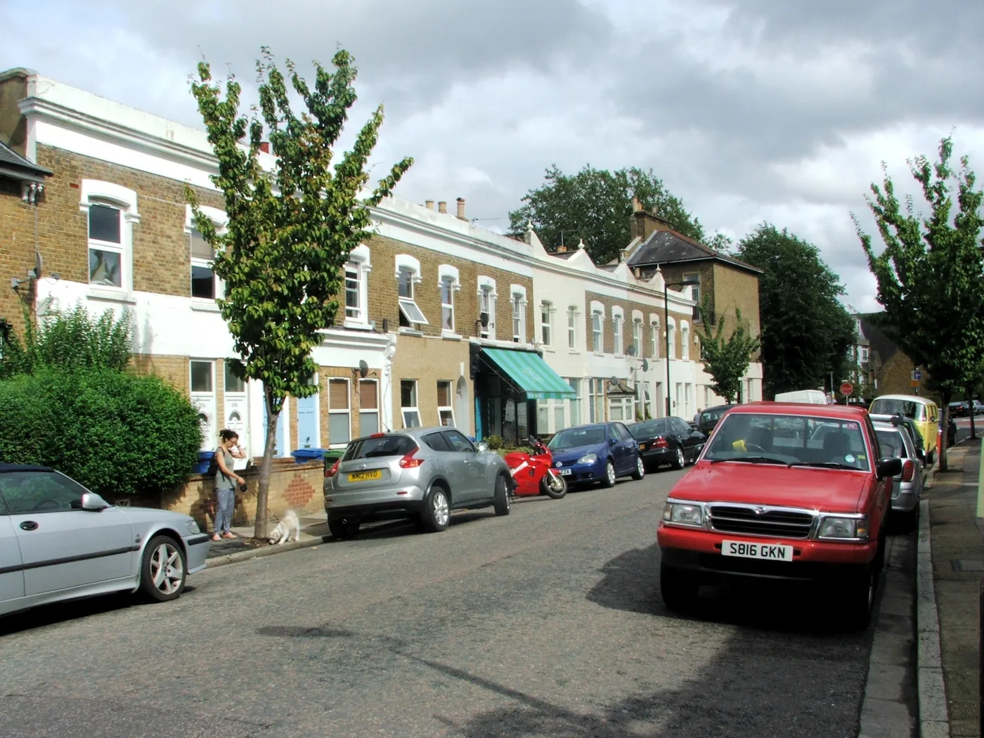 Upland Road, East Dulwich, one of the 14 streets in the plan, photographed in 2015. The scheme here is 3 metres of yellow lines across driveways