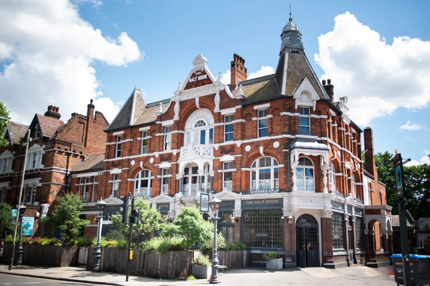 The Half Moon on Half Moon Lane, Herne Hill, with "Est. 1896" on its fascia.